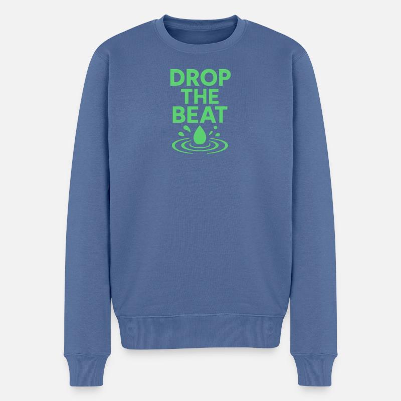 Drop the beat - Männer Premium Bio Pullover - Taubenblau