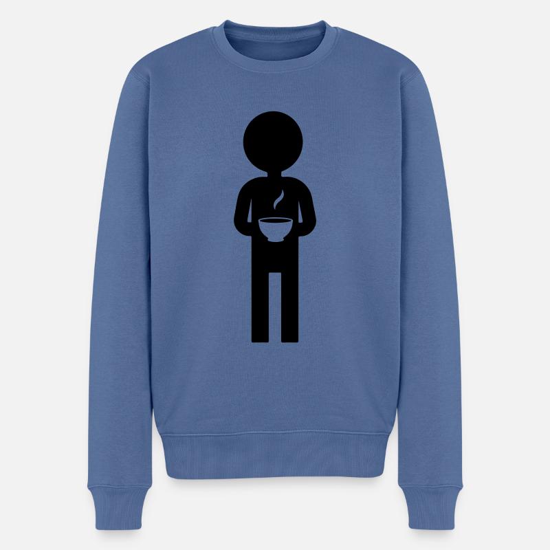 Boire du café - Pull Premium bio Homme - bleu pigeon