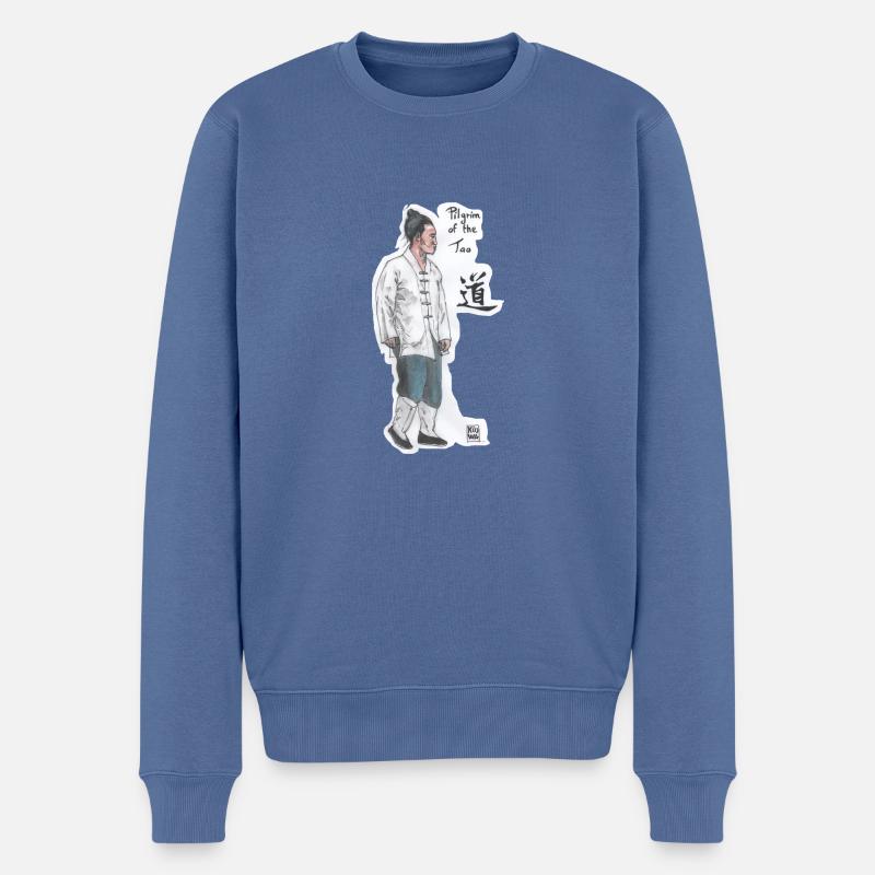 Tao Weg - Männer Premium Bio Pullover - Taubenblau
