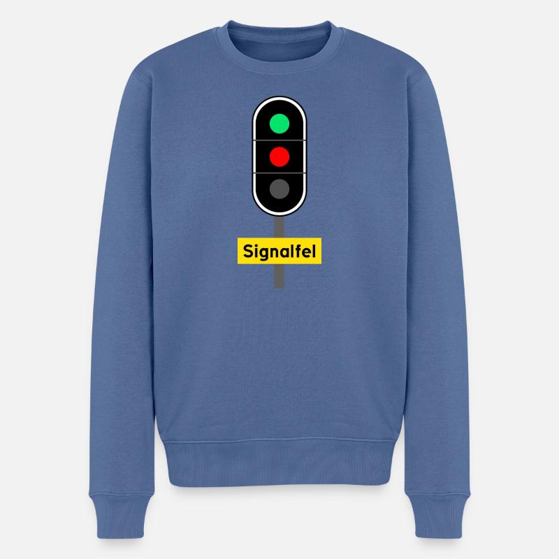 Défaillance du signal - Pull Premium bio Homme - bleu pigeon