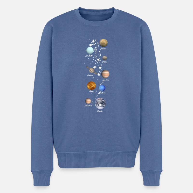 planètes,système solaire,mercure,mars,terre,planète - Pull Premium bio Homme - bleu pigeon