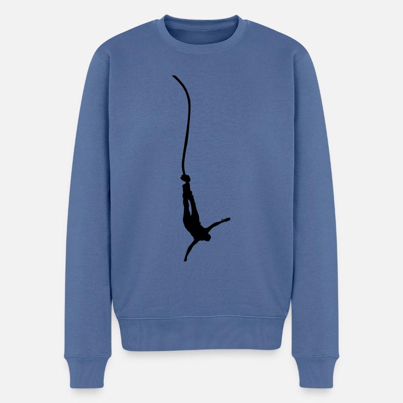 silhouette de saut à l'élastique - Pull Premium bio Homme - bleu pigeon
