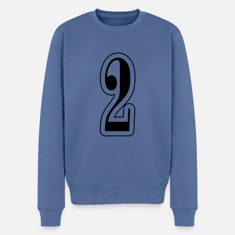 2 Symbole numérique - Pull Premium bio Homme - bleu pigeon