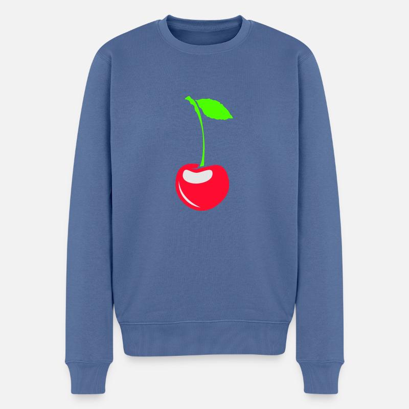 Cherry - Männer Premium Bio Pullover - Taubenblau