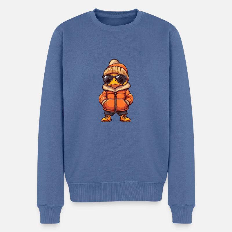 Bande dessinée d’hiver de canard - Pull Premium bio Homme - bleu pigeon