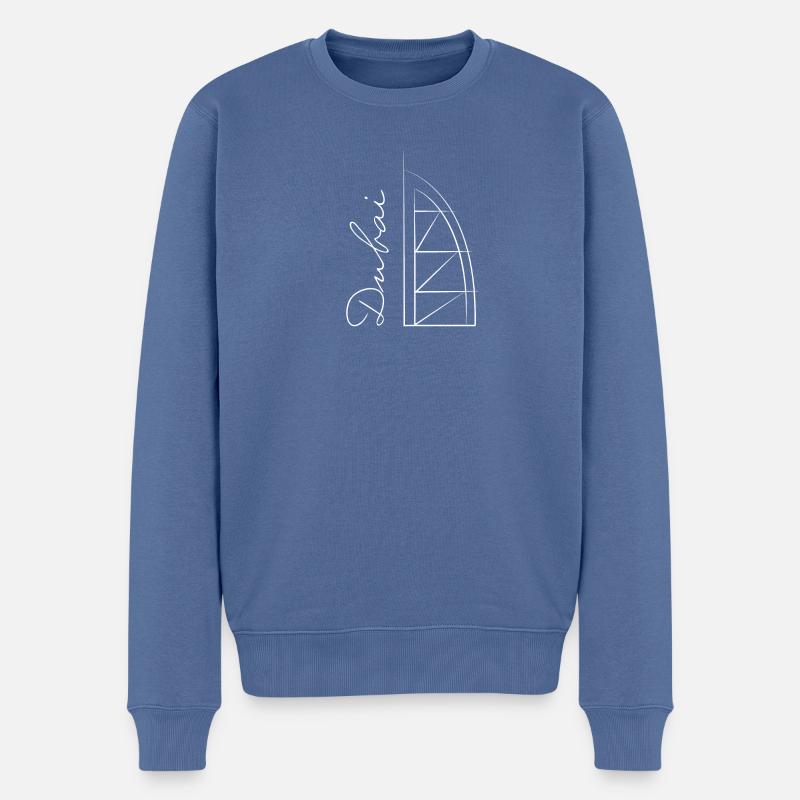 Dubai Burj al Arab - Männer Premium Bio Pullover - Taubenblau