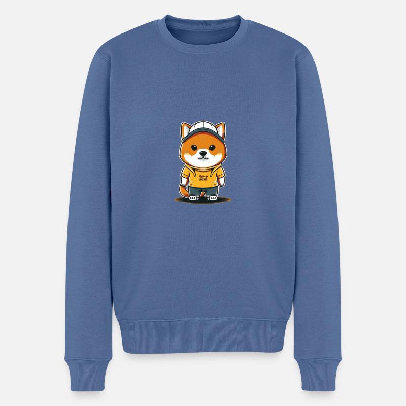 Chien cool3 - Pull Premium bio Homme - bleu pigeon