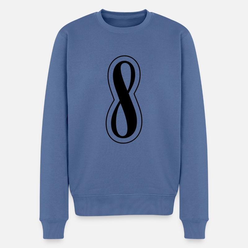 8 Symbole numérique - Pull Premium bio Homme - bleu pigeon