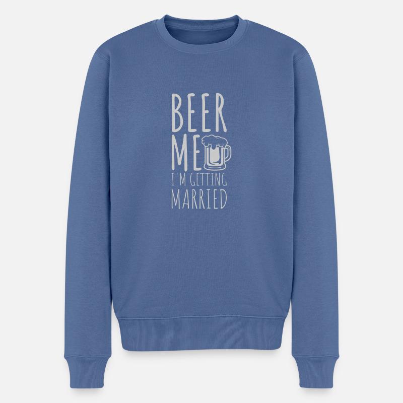 Beer Me Me marier - Pull Premium bio Homme - bleu pigeon
