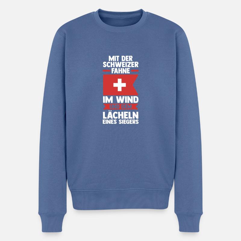 Suisse suisse - Pull Premium bio Homme - bleu pigeon