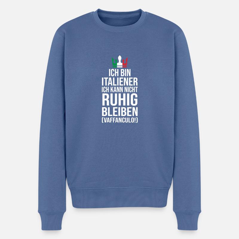 Italie Vaffanculo italien - Pull Premium bio Homme - bleu pigeon