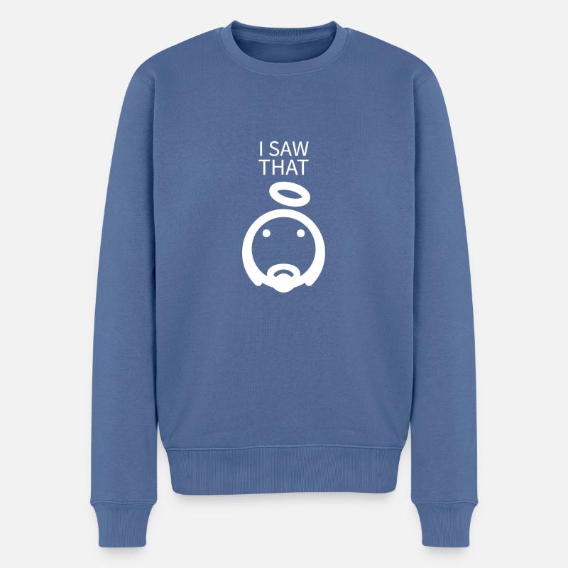 Jésus j’ai vu que - Pull Premium bio Homme - bleu pigeon