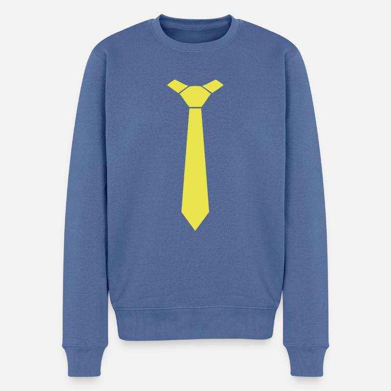 Krawatte Tie Schlips - Männer Premium Bio Pullover - Taubenblau