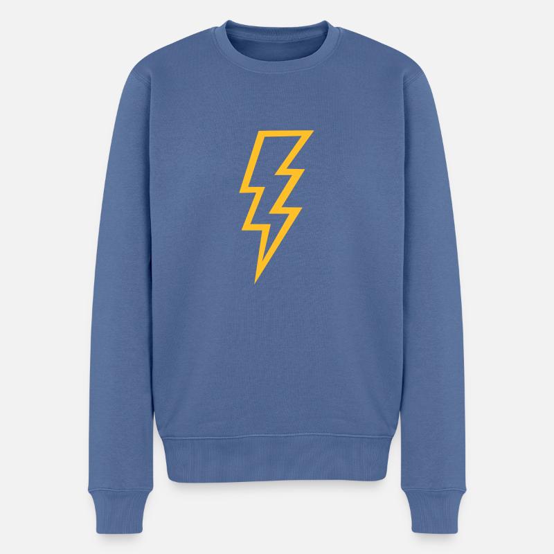 Blitz - Männer Premium Bio Pullover - Taubenblau