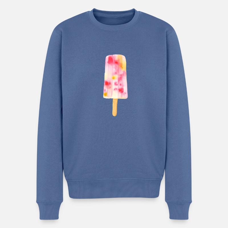 Eiscreme - Männer Premium Bio Pullover - Taubenblau