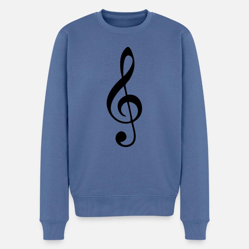 Notenschlüssel, Violinschlüssel - Männer Premium Bio Pullover - Taubenblau