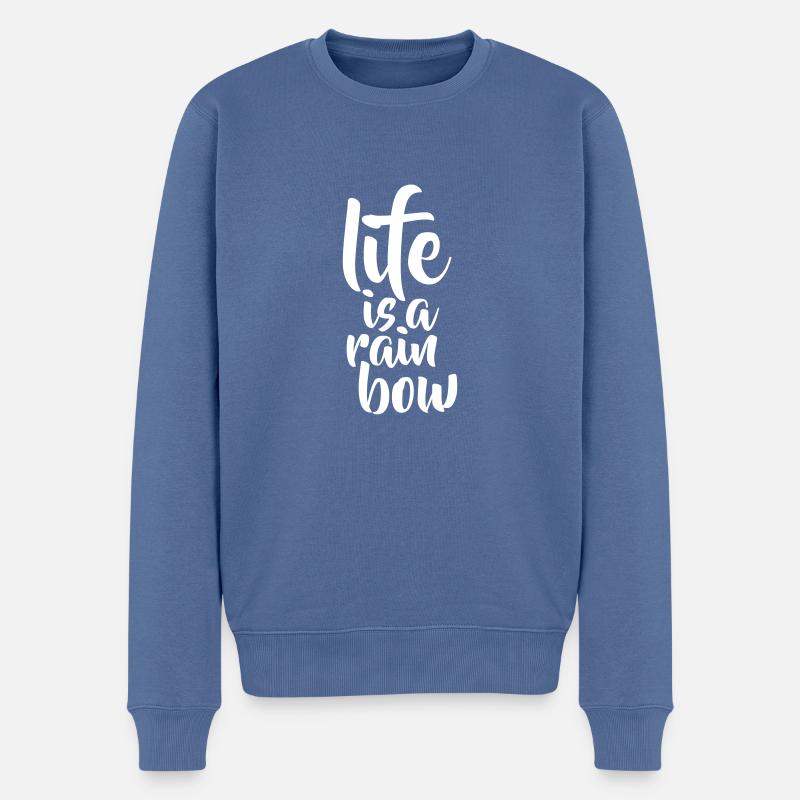 life is a rainbow - Männer Premium Bio Pullover - Taubenblau