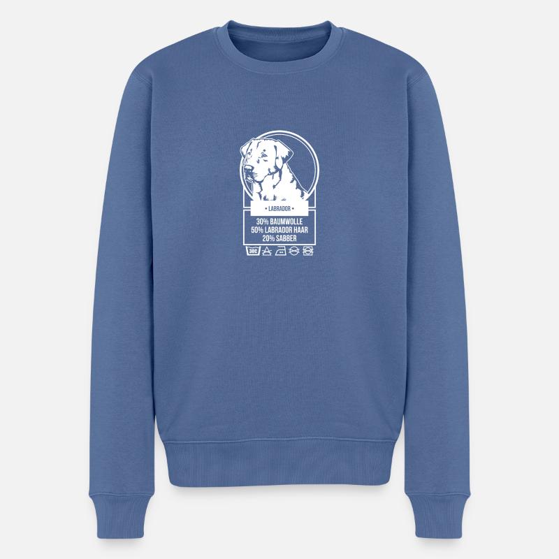 Labrador - Männer Premium Bio Pullover - Taubenblau