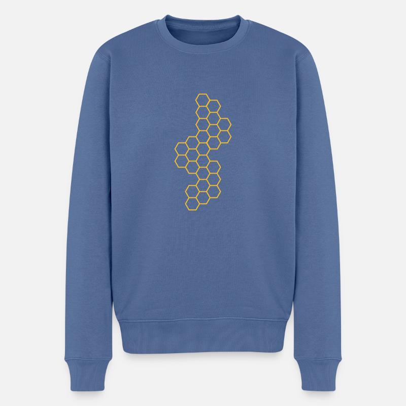 kontur version honig waben muster - Männer Premium Bio Pullover - Taubenblau
