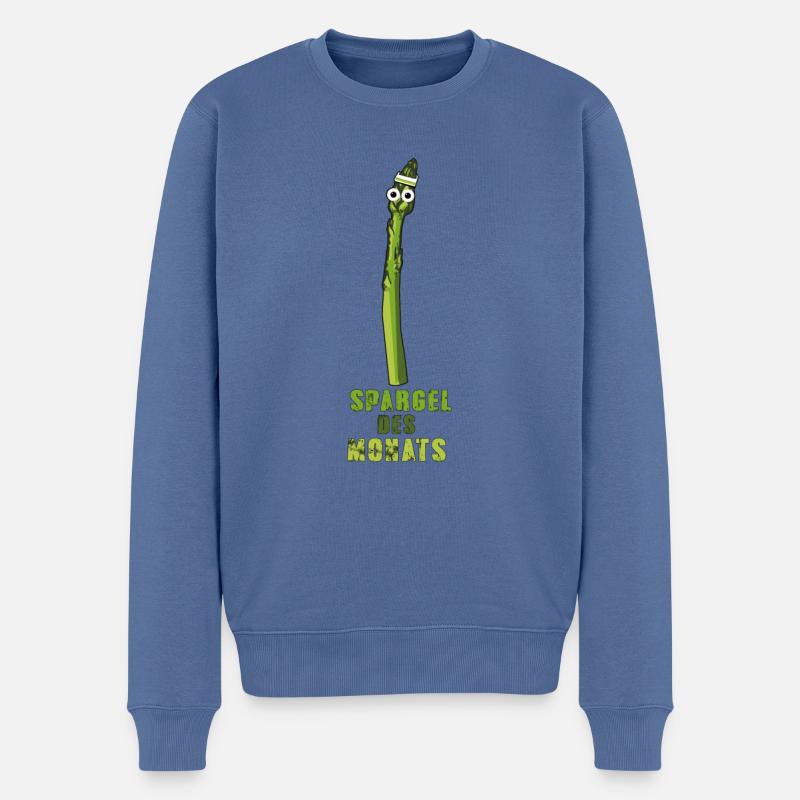 asperges du mois,asperges,asperges vertes,vert - Pull Premium bio Homme - bleu pigeon