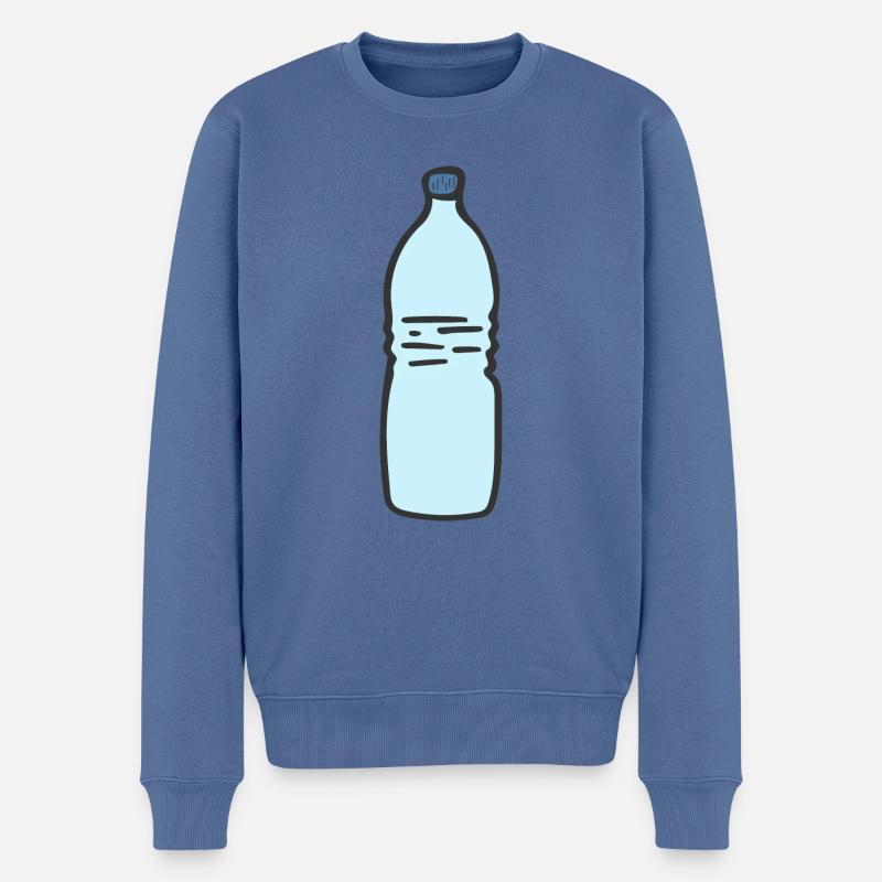 Flasche - Männer Premium Bio Pullover - Taubenblau