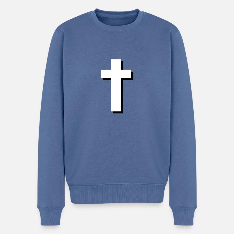 Cross Domains - Männer Premium Bio Pullover - Taubenblau