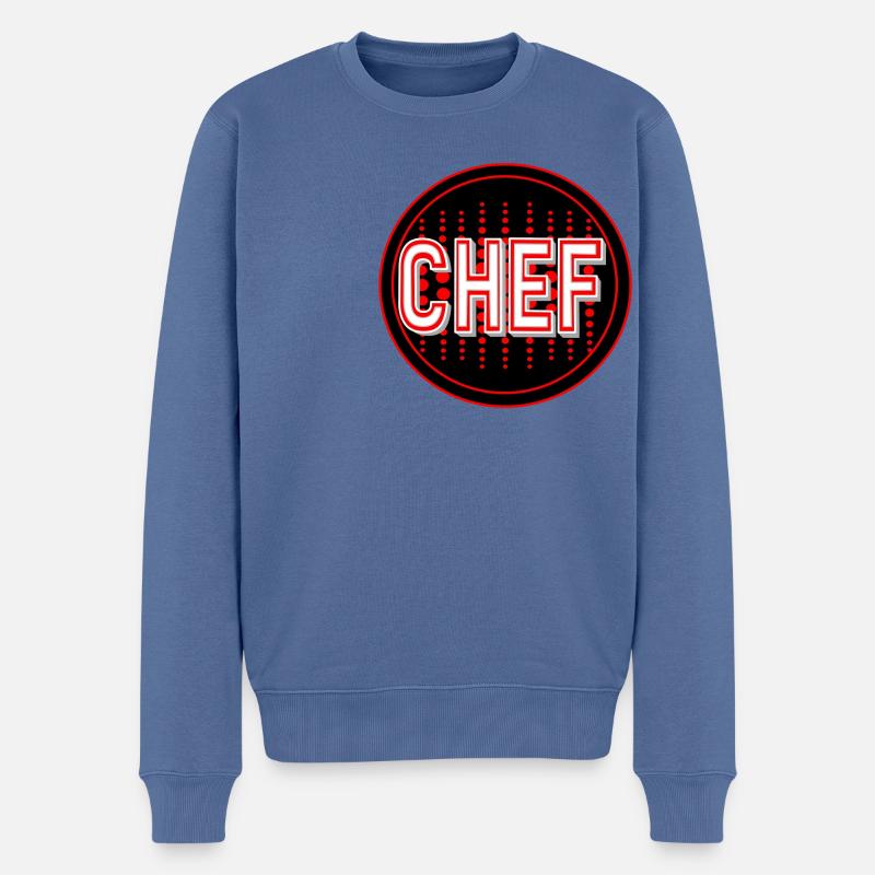 Chef avec un beau parcours - Pull Premium bio Homme - bleu pigeon