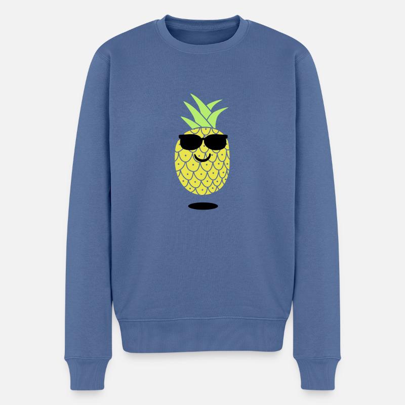 cool ananas - Männer Premium Bio Pullover - Taubenblau