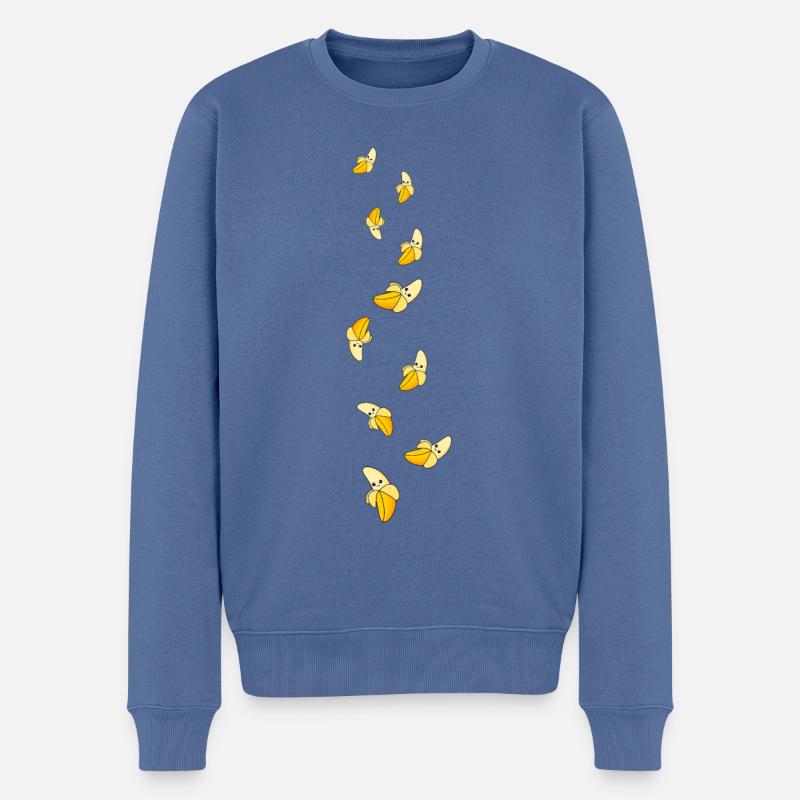 Banane Comic - Pull Premium bio Homme - bleu pigeon