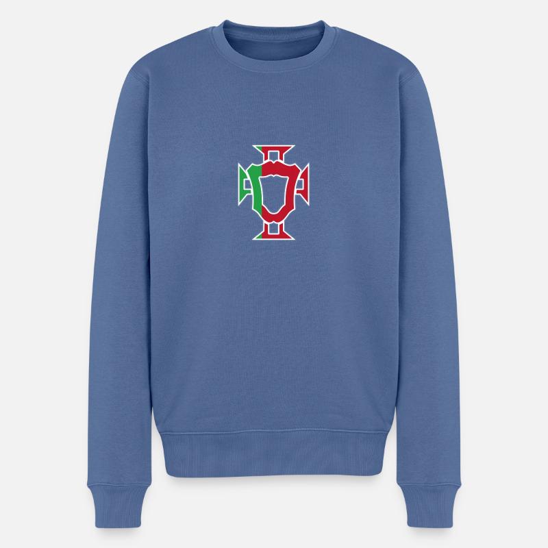 Portugiesisches Emblem - Männer Premium Bio Pullover - Taubenblau