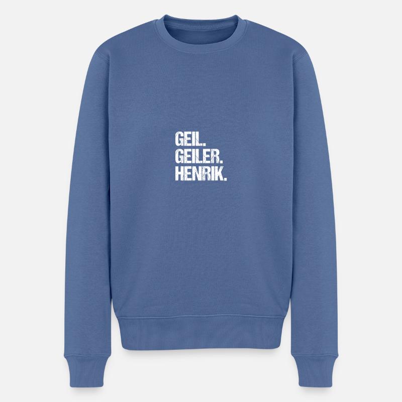 Henrik - Männer Premium Bio Pullover - Taubenblau