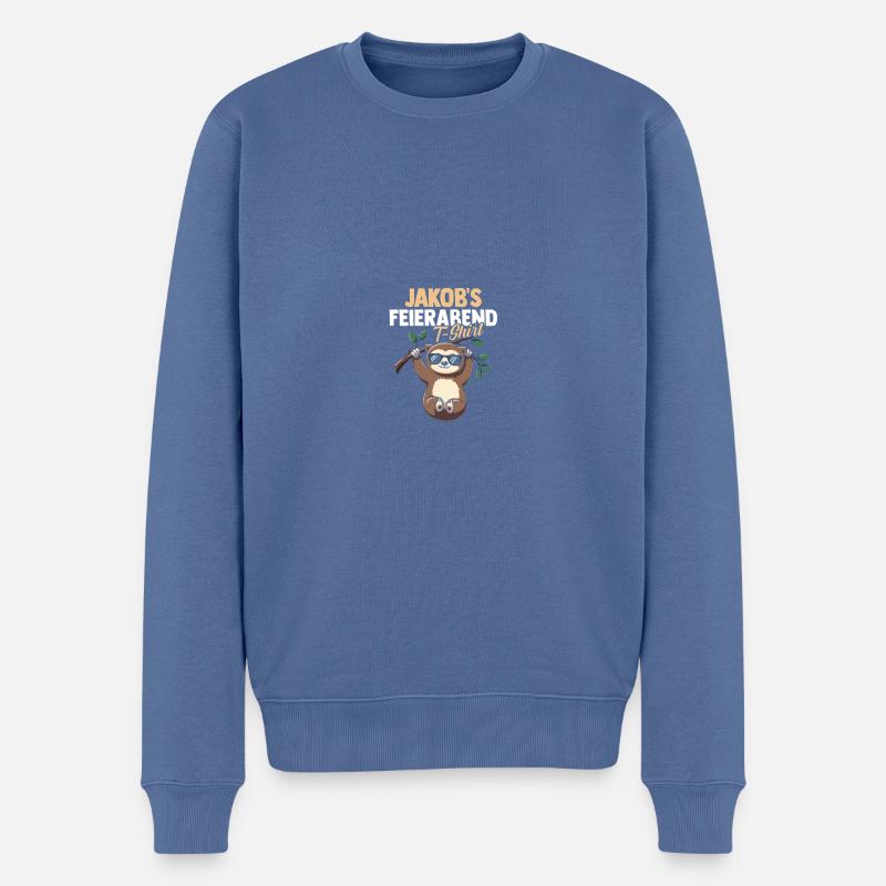 Faultier Jakob - Männer Premium Bio Pullover - Taubenblau