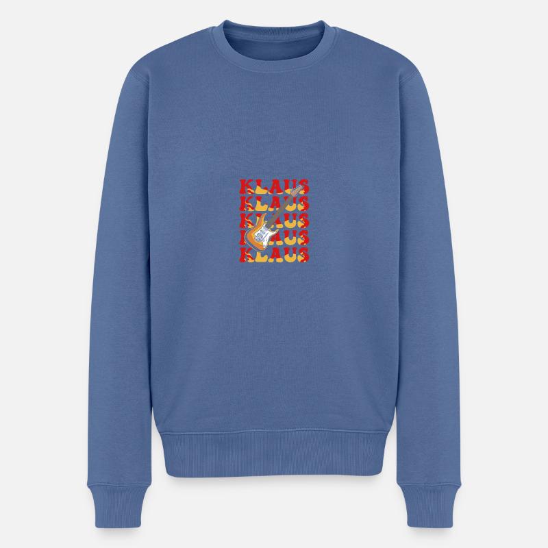 Klaus - Männer Premium Bio Pullover - Taubenblau