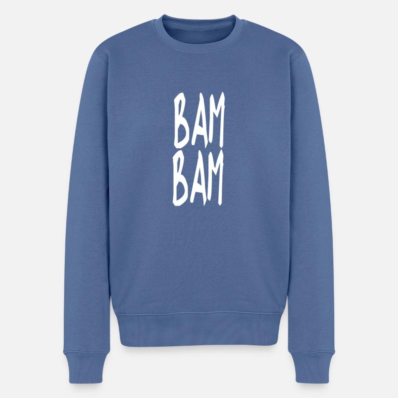 BAM BAM Text Motiv Singen Geschenk Idee - Männer Premium Bio Pullover - Taubenblau