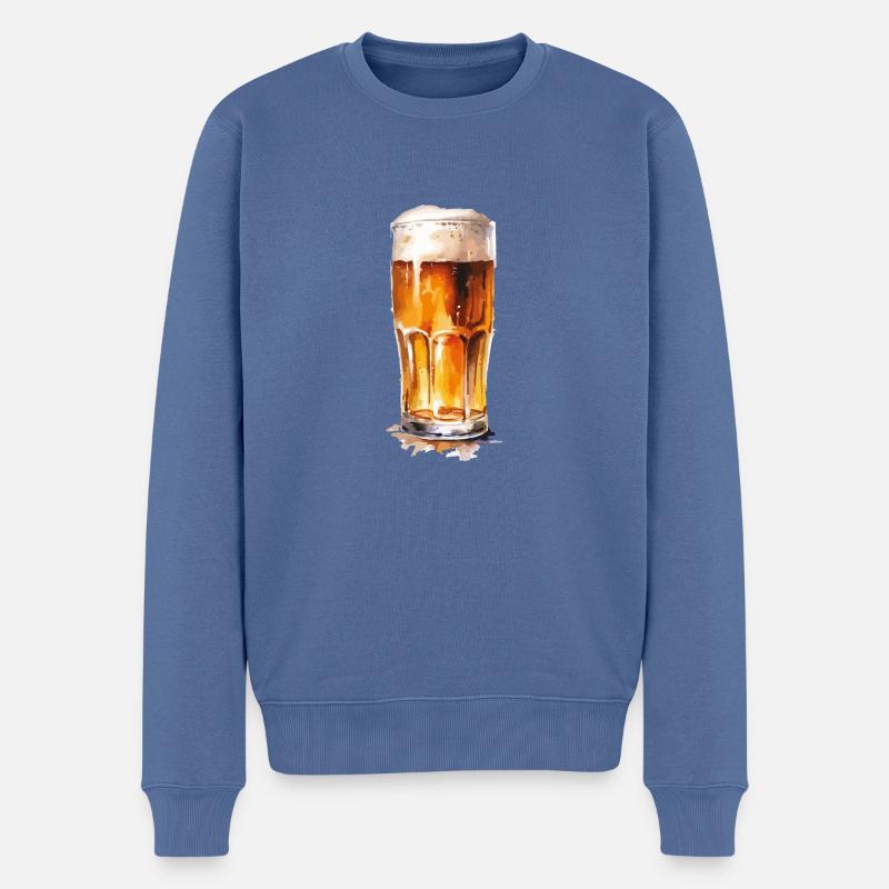 bier - Männer Premium Bio Pullover - Taubenblau