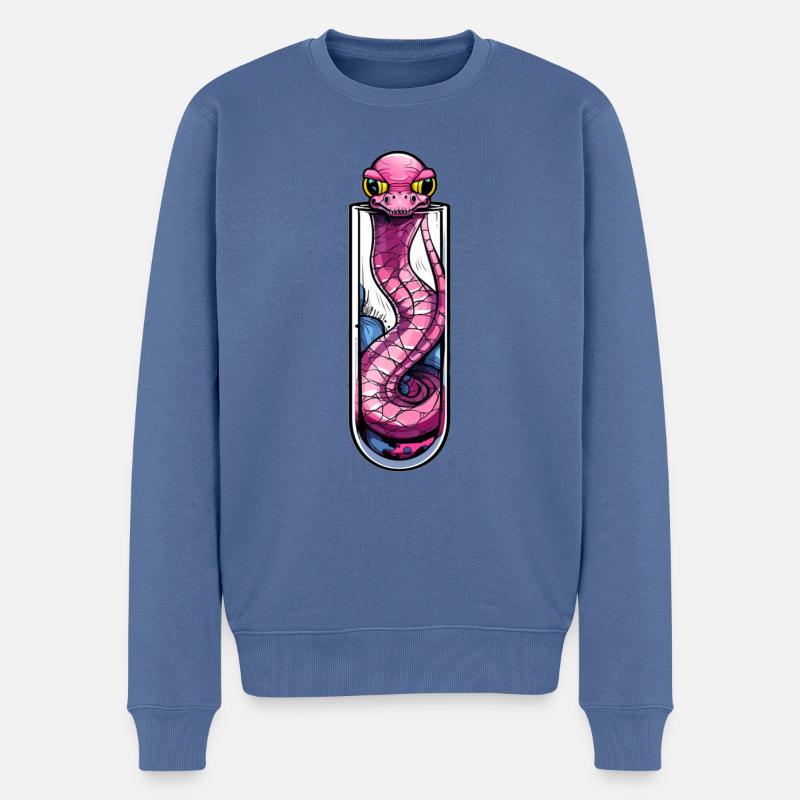 Schlange Tattoo Zeichnung - Männer Premium Bio Pullover - Taubenblau