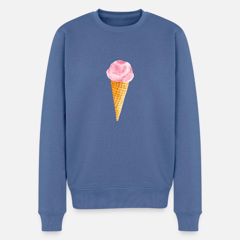 Eiscreme - Männer Premium Bio Pullover - Taubenblau