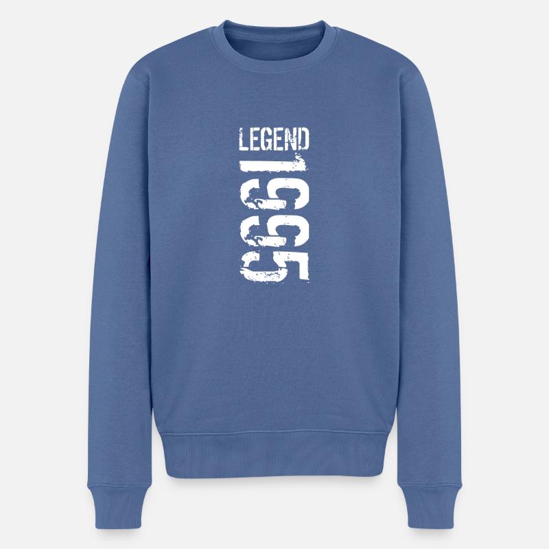 Légende 1995 blanc - Pull Premium bio Homme - bleu pigeon