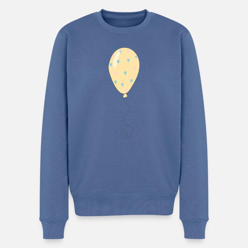 Luftballon - Männer Premium Bio Pullover - Taubenblau