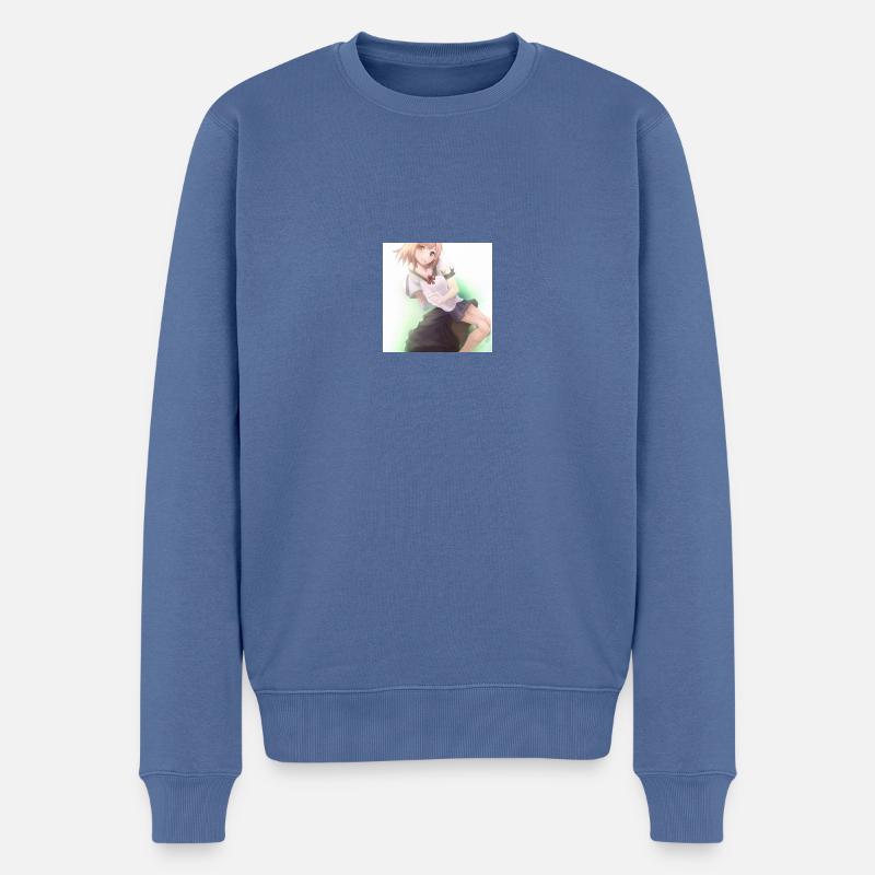 Anime - Pull Premium bio Homme - bleu pigeon