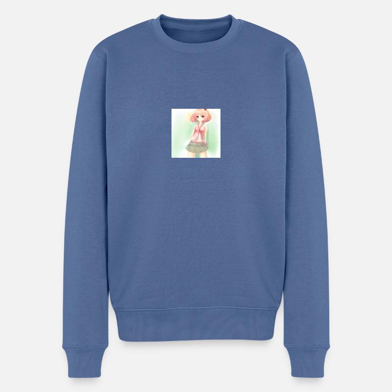Anime - Männer Premium Bio Pullover - Taubenblau