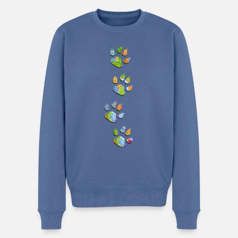 Pattes de fleur - Pull Premium bio Homme - bleu pigeon