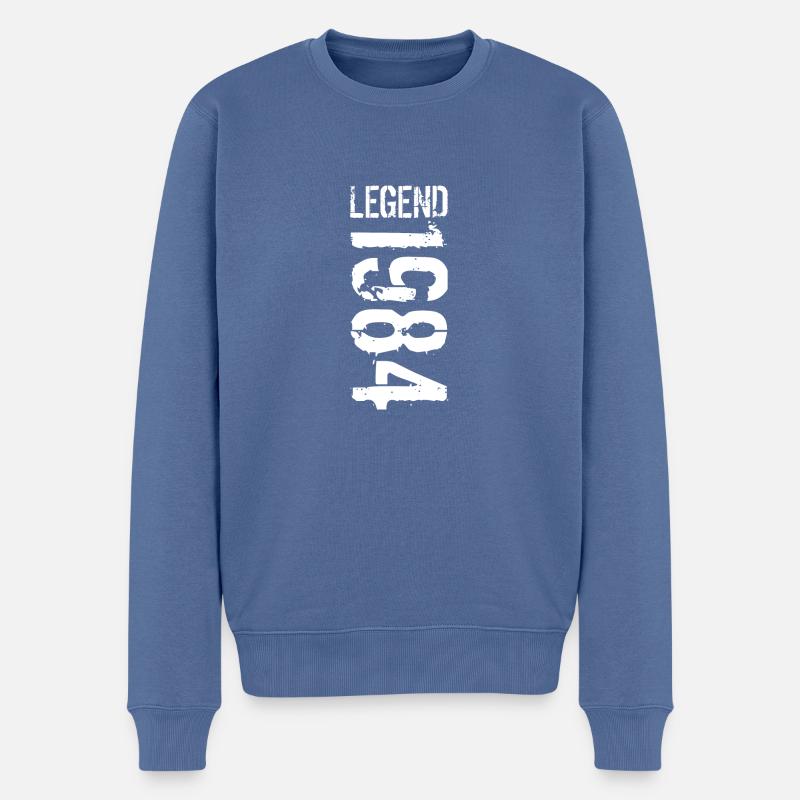 Légende 1984 blanc - Pull Premium bio Homme - bleu pigeon