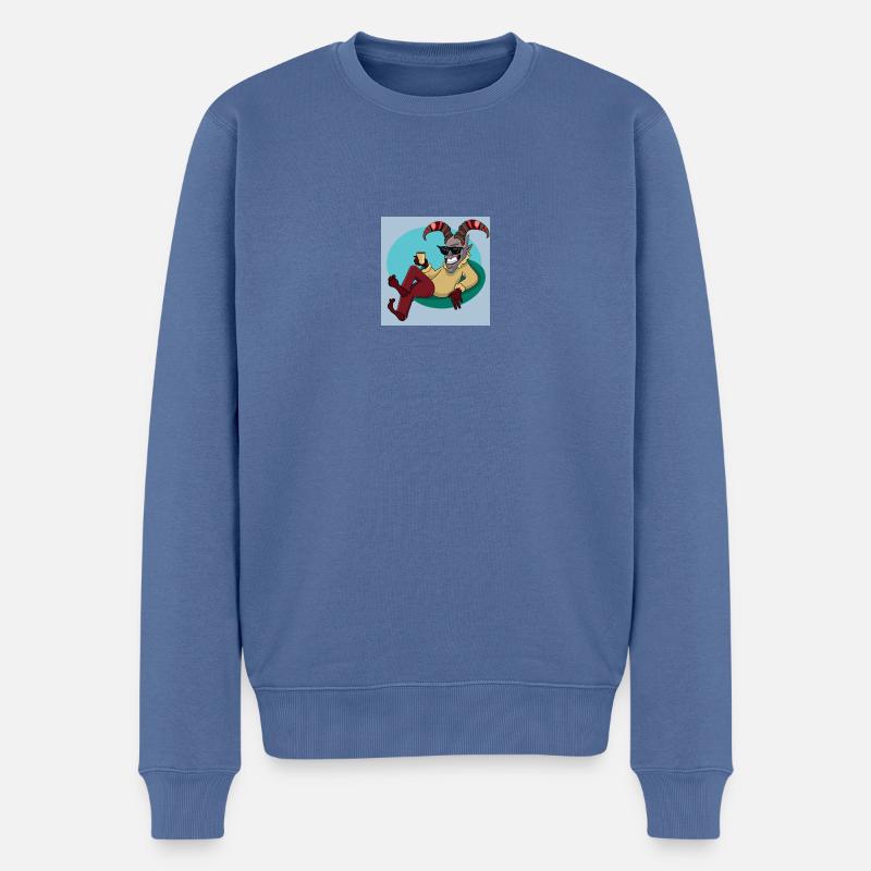 Krampus Percht Teufel 2309 - Männer Premium Bio Pullover - Taubenblau