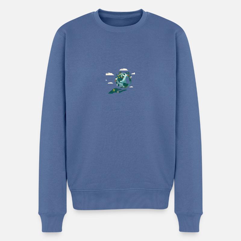 Monde durable - Pull Premium bio Homme - bleu pigeon