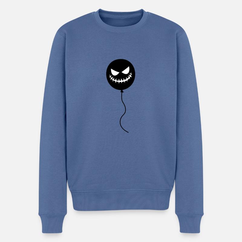 Halloween Luftballon Gruselig - Männer Premium Bio Pullover - Taubenblau