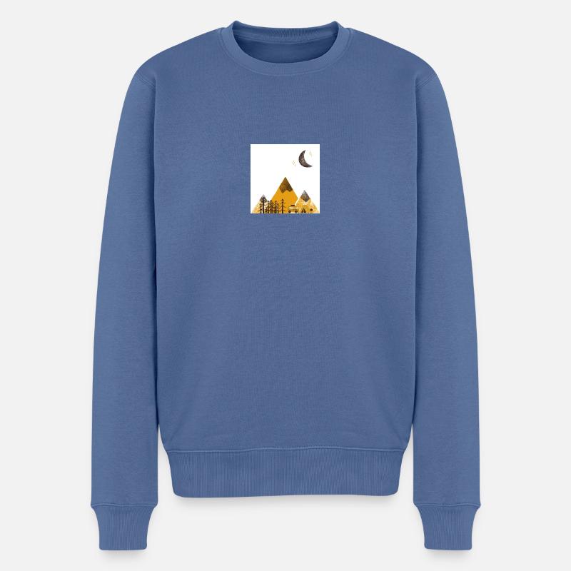 Natur und Ruhe - Männer Premium Bio Pullover - Taubenblau