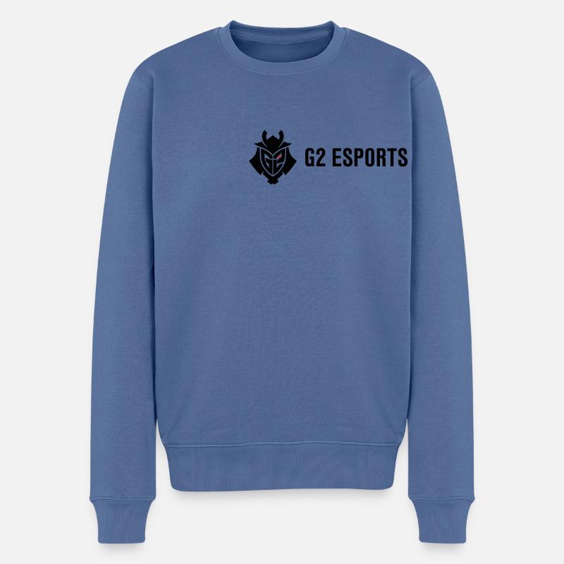 G2 Esports Logo Schwarz Klein - Männer Premium Bio Pullover - Taubenblau