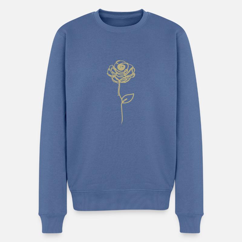 rose dorée - Pull Premium bio Homme - bleu pigeon