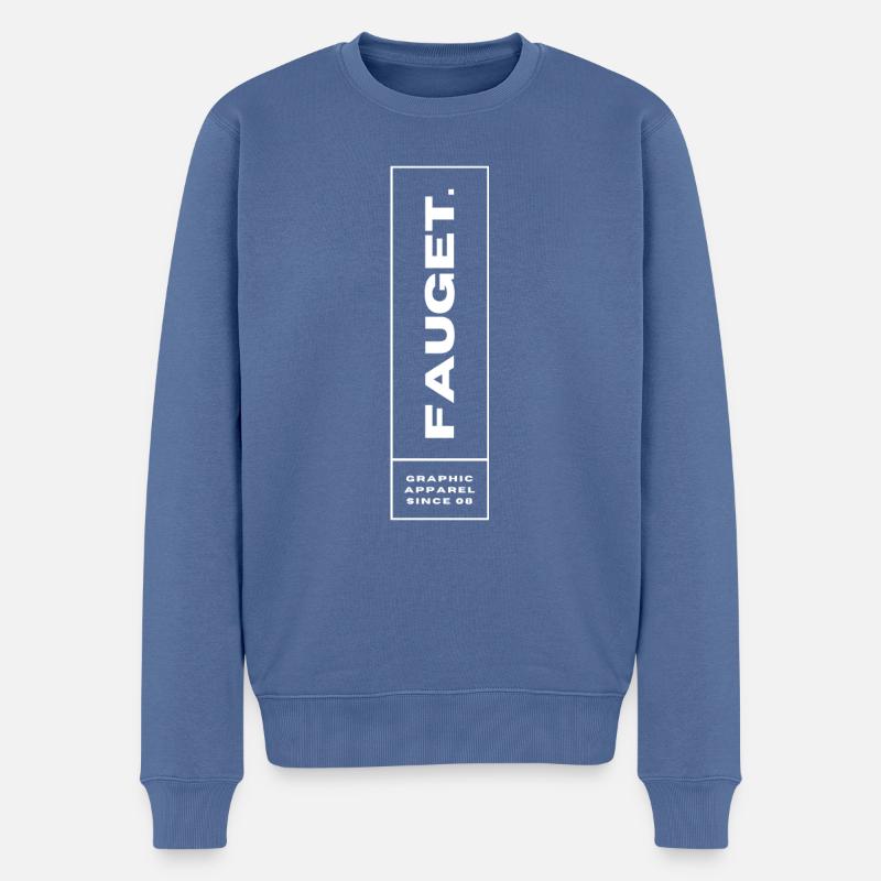 FAUGET. - Männer Premium Bio Pullover - Taubenblau